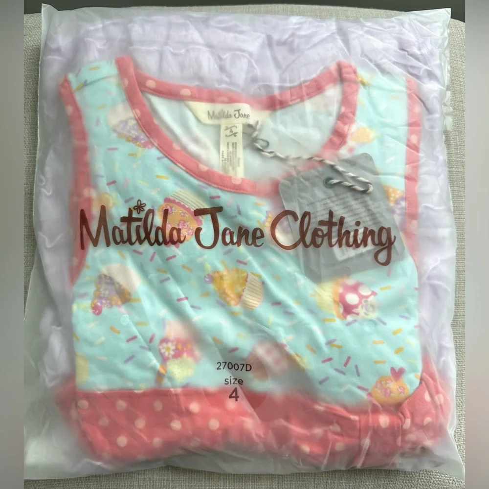 Matilda Jane Girls Lets Eat Cake Dress Size 4 New in Bag Brilliant Daydream